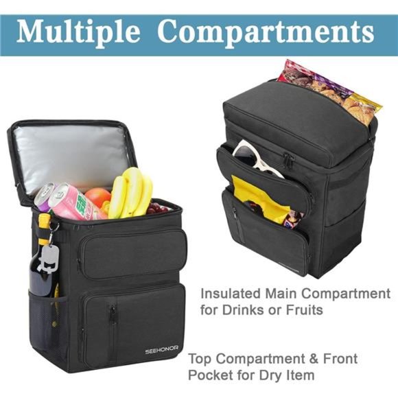 Insulated Cooler Backpack Leakproof Backpack Cooler 45 Can Large for Men Women - Picture 6 of 7